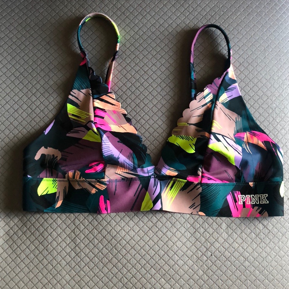PINK VS tropical neon bonded bra